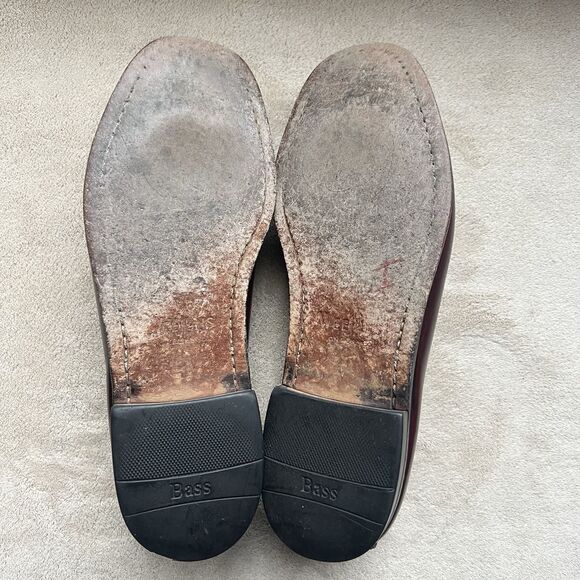 GH Bass & Co. Weejuns Layton Burgundy Leather Tassle Loafers Men’s Size 11 D - Picture 14 of 16